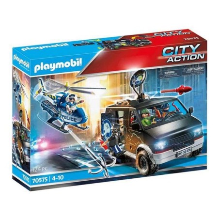 Playset de Vehículos City Action Police Helicopter Playmobil 70575 Helicóptero Coche de Policía (124 pcs)
