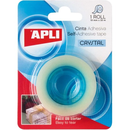 Cinta Adhesiva Apli Transparente (19 x 33 mm) (10 Unidades)