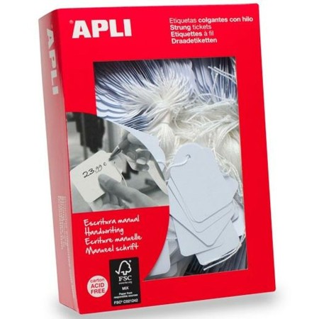 Etisuettes Apli  Fil Blanc Papier carton (36 x 53 mm) (500 Pièces)