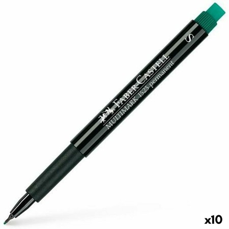 Rotulador permanente Faber-Castell Multimark 1523 S Verde (10 Unidades)