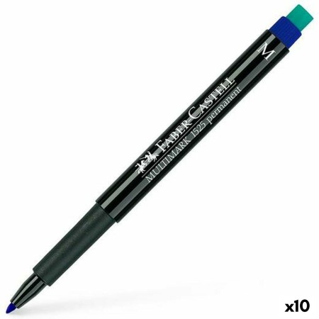 Rotulador permanente Faber-Castell Multimark 1523 M Azul (10 Unidades)