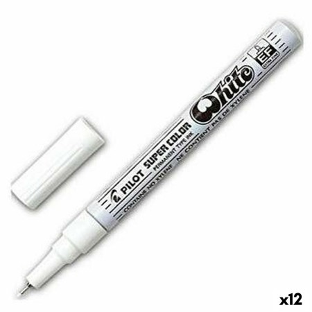 Marqueur permanent Pilot Blanc 0,5 mm (12 Unités)