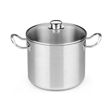 Casserole avec couvercle en verre BRA A343936 10,5 L Acier inoxydable