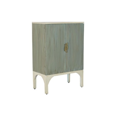 Meuble d'Appoint DKD Home Decor BAR Beige Métal Bois Turquoise (90 x 48 x 130 cm)