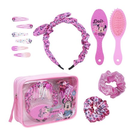 Trousse de Toilette avec Accessoires Minnie Mouse Multicouleur Multicomposition (22,5 x 16,5 x 6 cm) (11 pcs)