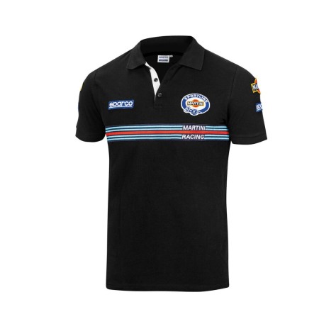 Polo de Manga Corta Hombre Sparco Martini Racing Negro Talla S