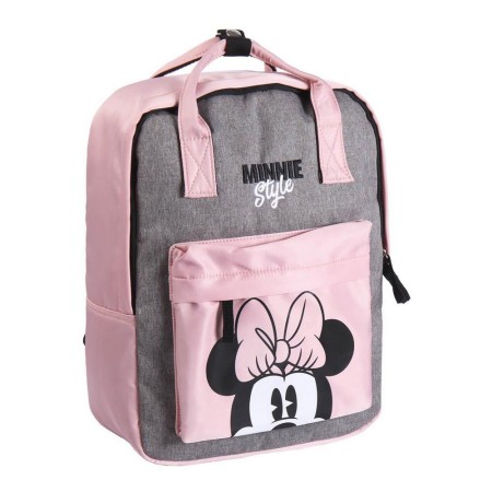 Sac à dos Casual Minnie Mouse Style Rose Gris (27 x 36 x 12 cm)