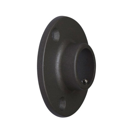 Soporte para barra de armario Stor Planet Redondo Negro 2 Unidades Satinado (Ø 1,9 cm)