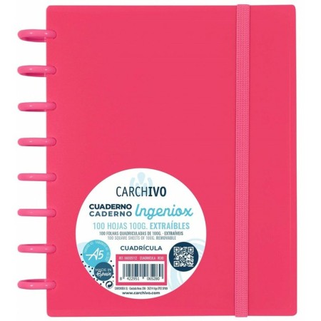 Cahier Carchivo Ingeniox A5 Rouge intense 100 Volets