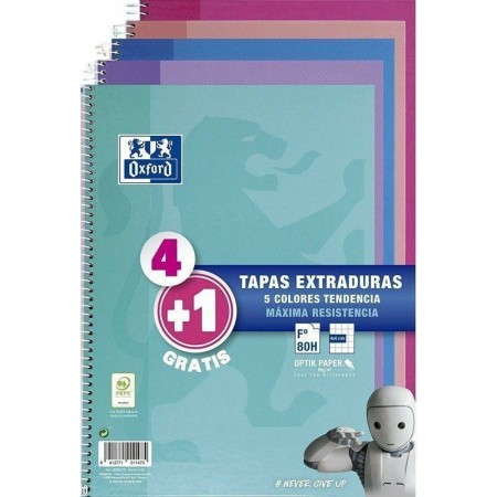 Cuaderno Oxford Multicolor 80 Hojas Din A4 (5 Unidades)