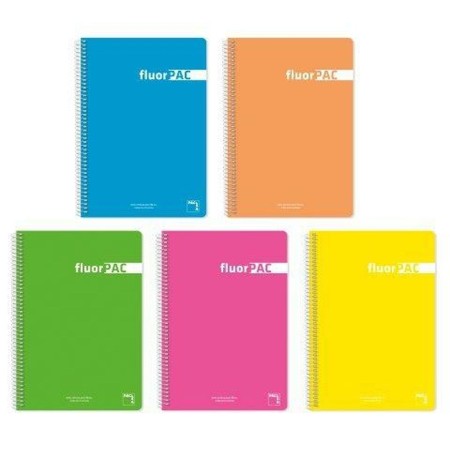 Cahier Pacsa FluorPAC Multicouleur 80 Volets Din A4 (5 Unités)