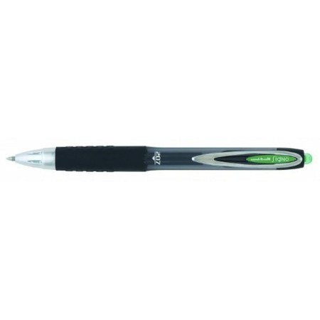 Bolígrafo de tinta líquida Uni-Ball Rollerball Signo UM-207 Verde 12 Unidades