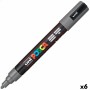 Marqueur POSCA PC-5M Gris foncé (6 Unités)