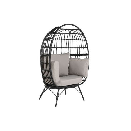 Sillón de jardín DKD Home Decor Negro Gris Metal ratán sintético (99 x 71 x 147 cm)