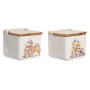 Salero con Tapa DKD Home Decor Multicolor Dolomita (12,5 x 12,5 x 12 cm) (750 ml) (2 Unidades)