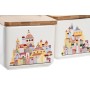 Salière avec couvercle DKD Home Decor Multicouleur Dolomite (12,5 x 12,5 x 12 cm) (750 ml) (2 Unités)