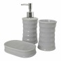 Set de Baño Ondas Cerámica Gris Metal (12 Unidades)