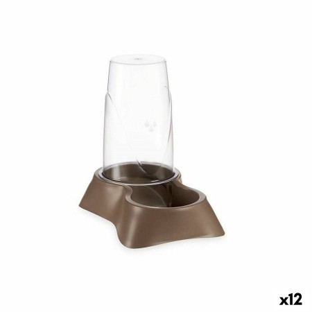 Comedero para Mascotas Beige Transparente Plástico 650 ml (12,5 x 18 x 19 cm) (12 Unidades)