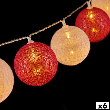 Guirlande de boules LED 2 m Ø 6 cm Rose (6 Unités)