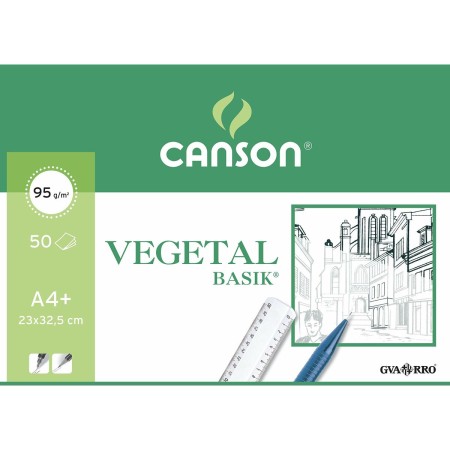 Bloc de dibujo Canson Papel vegetal A4+ 50 Hojas (23 x 32,5 cm)