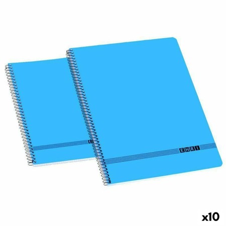 Cahier ENRI Bleu 4 mm 80 Volets Couverture souple quarto (10 Unités)