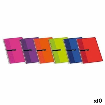 Cahier ENRI Multicouleur Couverture souple 80 Volets Din A4 (10 Unités)