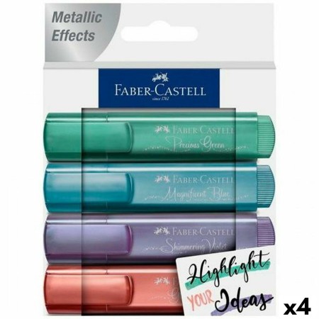 Ensemble de Marqueurs Fluorescents Faber-Castell Textliner 46 métallique 4 Pièces (4 Unités)