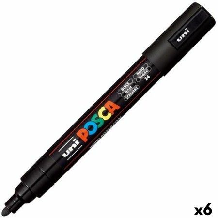 Rotuladores POSCA PC-5M Punta de bala Negro 6 Unidades