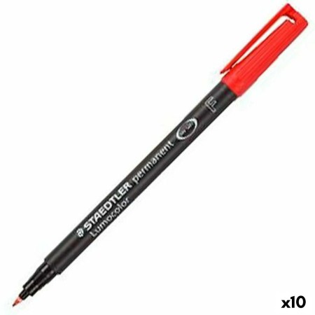 Marqueur permanent Staedtler Lumocolor 318-2 F Rouge 0,6 mm (10 Unités)