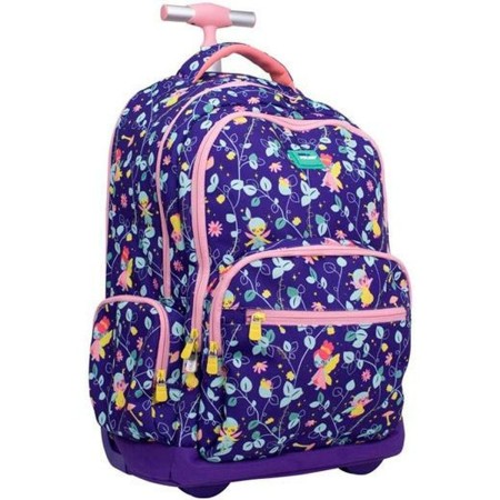 Mochila Escolar con Ruedas Milan Fairy Tale Lila (52 x 34,5 x 23 cm)