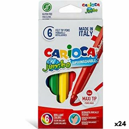 Ensemble de Marqueurs Carioca Jumbo Multicouleur 6 Pièces (24 Unités)