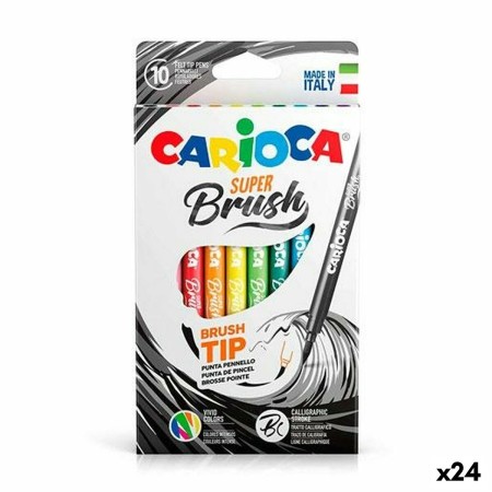 Set de Rotuladores Carioca Super Brush Multicolor 10 Piezas (24 Unidades)