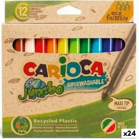 Ensemble de Marqueurs Carioca Jumbo Eco Family Multicouleur 24 Pièces (24 Unités)