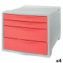 Cajonera Esselte Colour Breeze Gris Coral Poliestireno (28,1 x 24,4 x 36,5 cm) (4 Unidades)