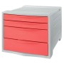 Cajonera Esselte Colour Breeze Gris Coral Poliestireno (28,1 x 24,4 x 36,5 cm) (4 Unidades)