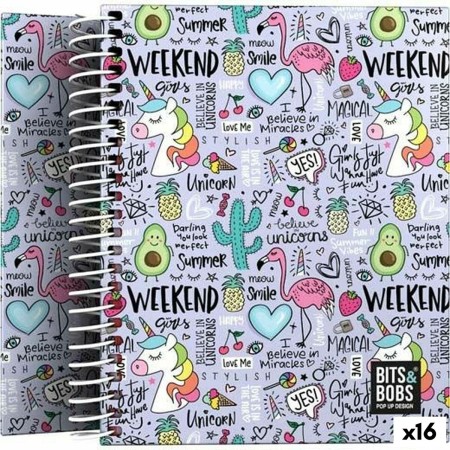 Cuaderno Grafoplas Fantasy Multicolor 100 Hojas A6 (16 Unidades)