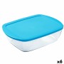 Fiambrera Rectangular con Tapa Pyrex Cook & store Azul Silicona Vidrio (23 x 16 x 6 cm) (6 Unidades)