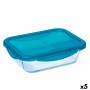 Fiambrera Hermética Pyrex Cook & go Azul Vidrio (1,7 L) (5 Unidades)