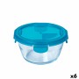 Fiambrera Hermética Pyrex Cook & go Azul Vidrio (700 ml) (6 Unidades)