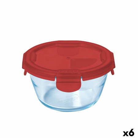 Fiambrera Hermética Pyrex Cook & go Rojo Vidrio (600 ml) (6 Unidades)