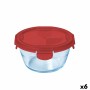 Fiambrera Hermética Pyrex Cook & go Rojo Vidrio (600 ml) (6 Unidades)