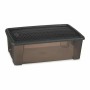 Boîte avec Couvercle Elegance Gris Plastique 5 L (19,5 x 11,5 x 33 cm) (12 Unités)