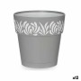 Pot auto-arrosant Gaia Gris Blanc Plastique (15 x 15 x 15 cm) (12 Unités)