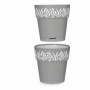 Pot auto-arrosant Gaia Gris Blanc Plastique (15 x 15 x 15 cm) (12 Unités)