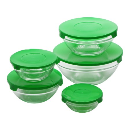 Set de 5 Fiambreras Bergner Verde Cristal Plástico