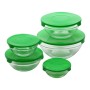 Ensemble de 5 Boîtes à Lunch Bergner Vert Verre Plastique