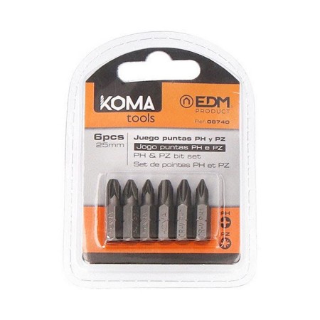 Juego de puntas Koma Tools PH1 PZ 25 mm