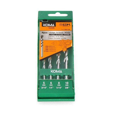 Set de brocas Koma Tools Widia 4 Piezas Multiusos