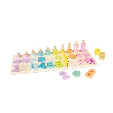 Puzzle Enfant Color Baby Numéros Formes géométriques Bois (75 Pièces)