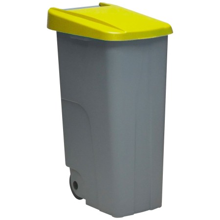 Cubo de Basura para Reciclaje Denox Amarillo 110 L (42 x 57 x 88 cm)